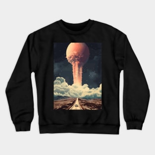 Something Wrong in Space Vintage Surreal Collage Art Crewneck Sweatshirt